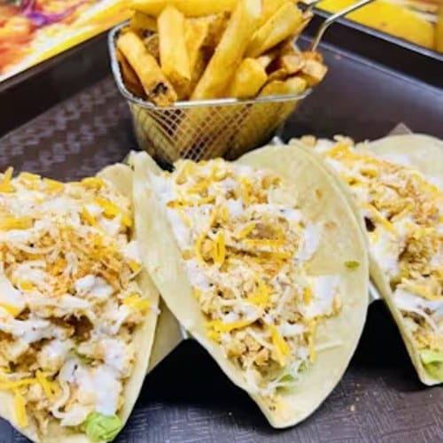 Tacos and 5 Pieces Wings Combo.
