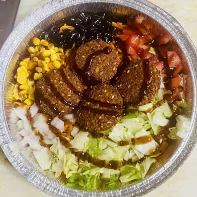 Fresh Falafel Rice Bowl.